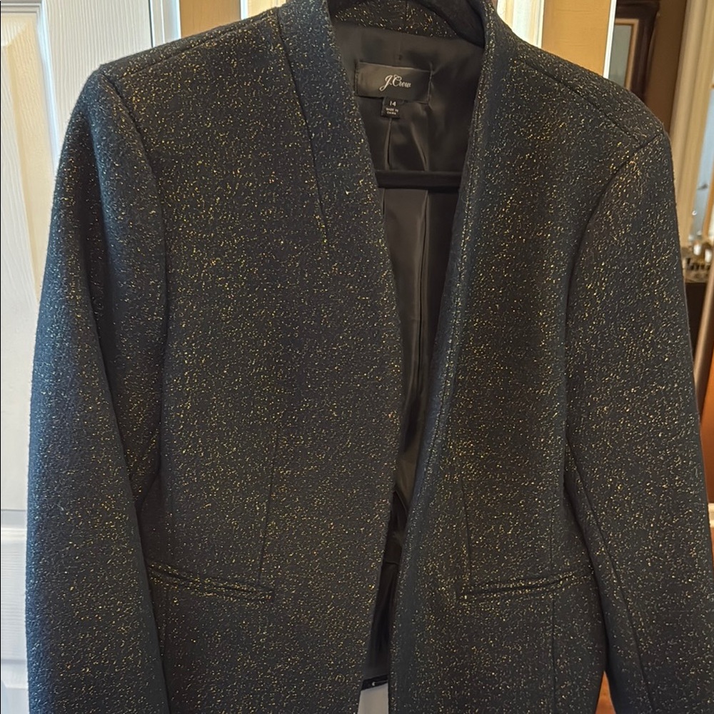 J. Crew Black and Gold Blazer Elegant Suit Jacket